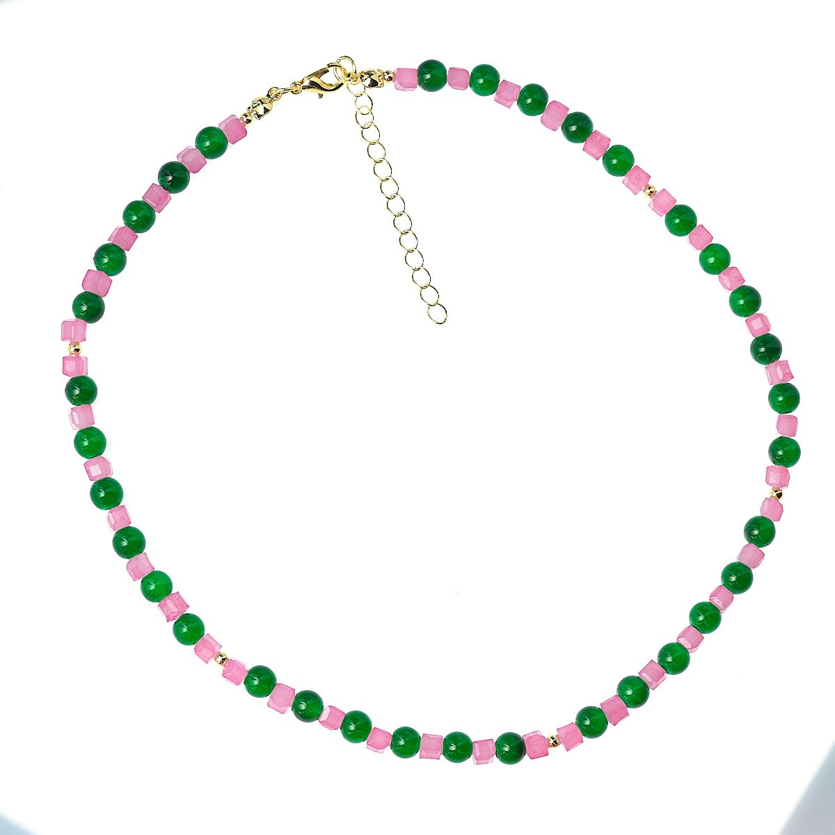 Collar modelo Summer  verde y rosa LMDI Collection