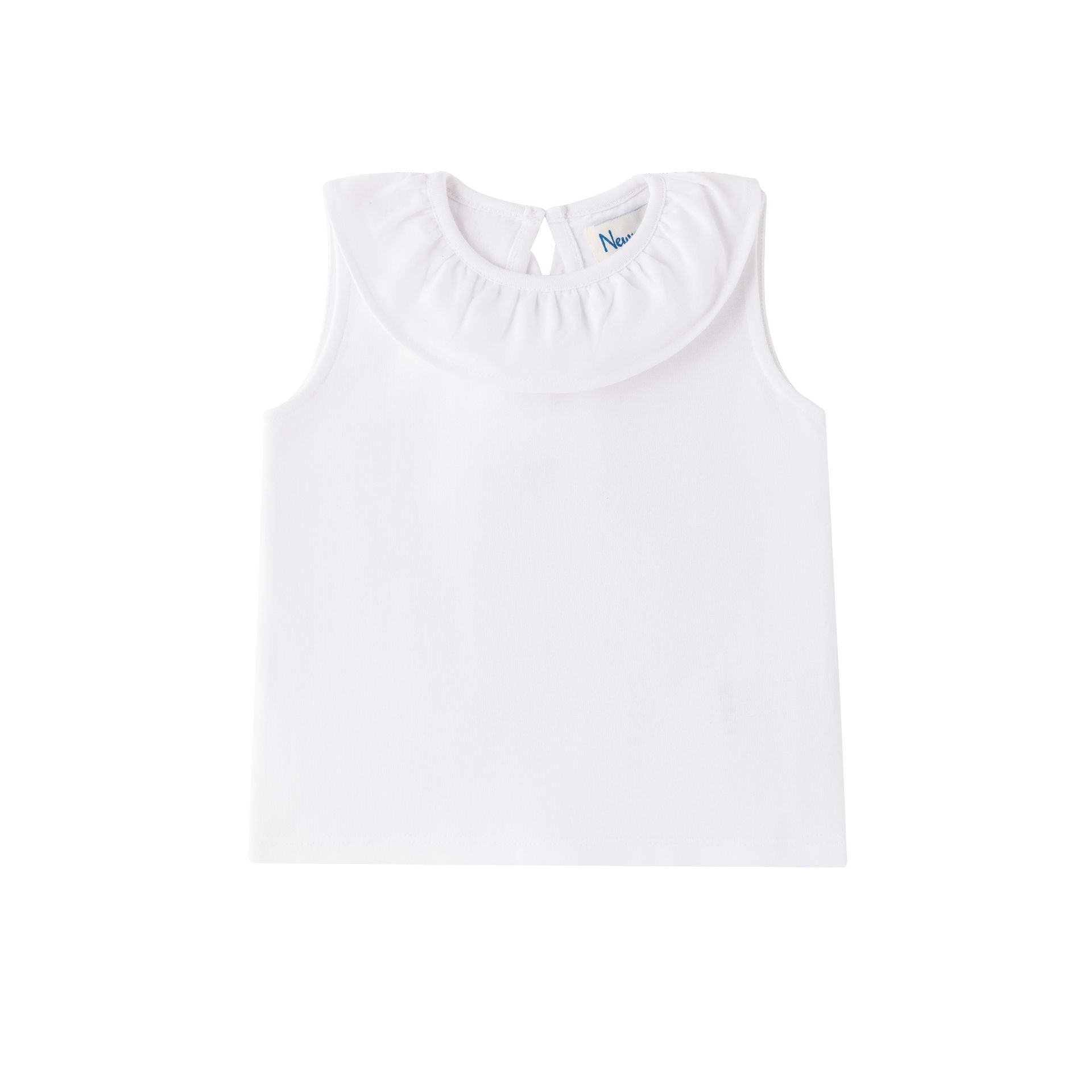 Camiseta de algodón con cuello volante bebé NWS